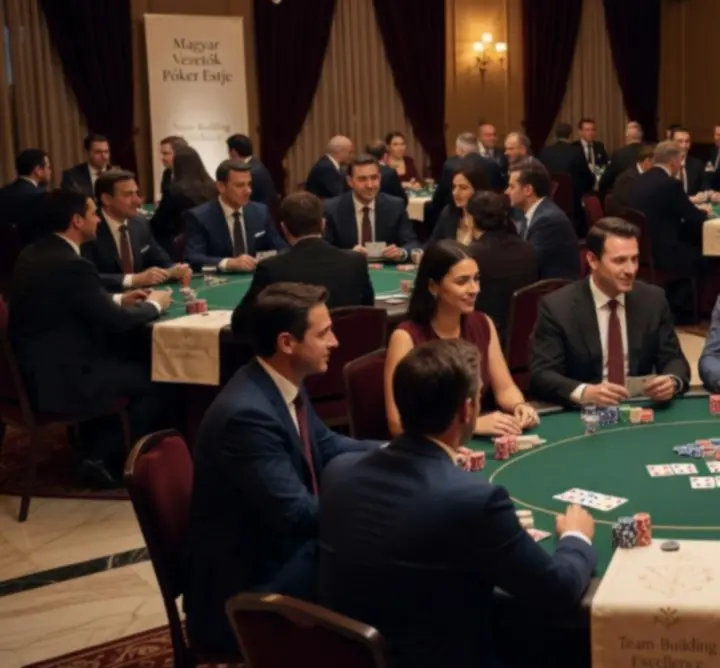 Céges, casino-stílusú póker est elegáns környezetben